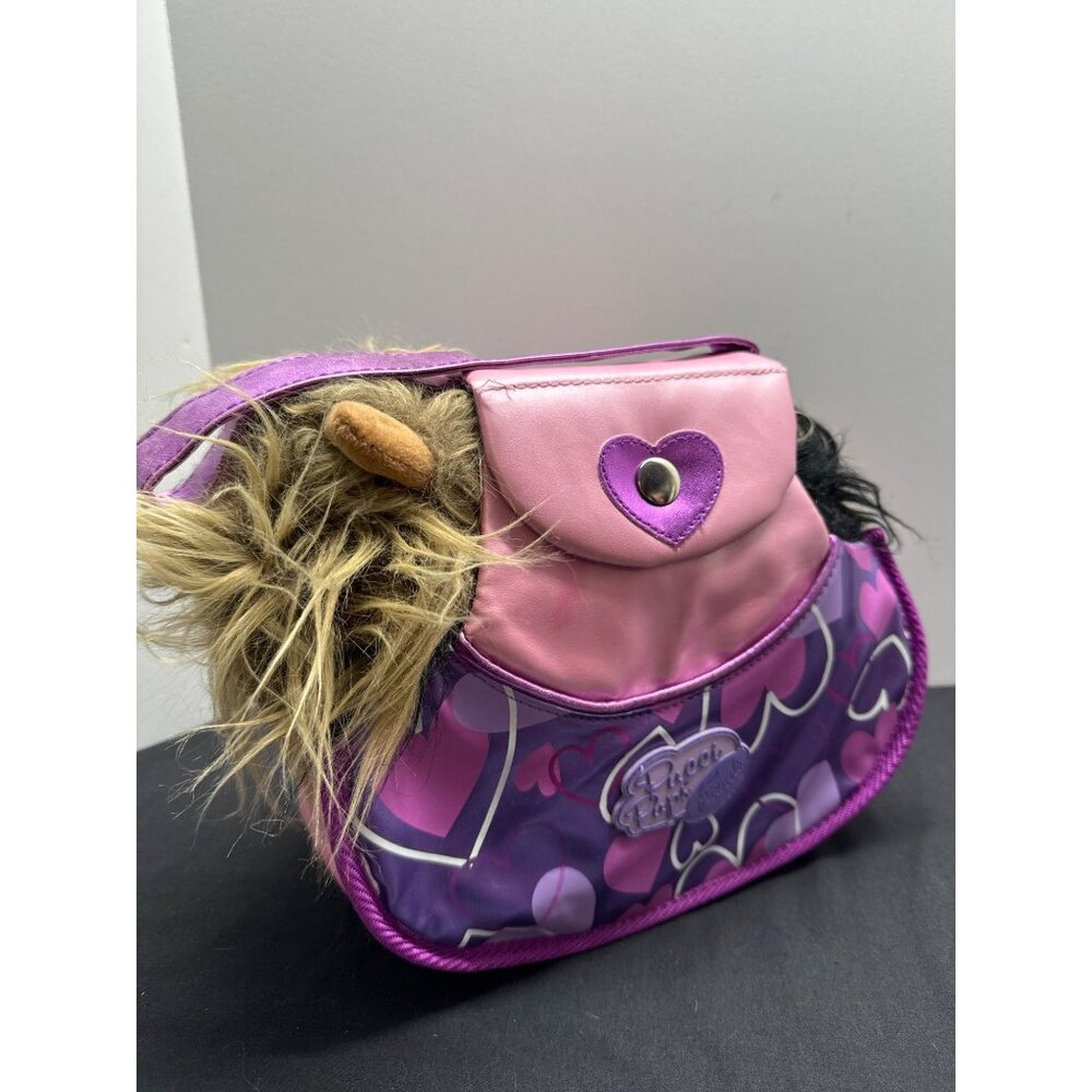 Pucci Pups & Friends Plush Yorkie Toy With Pink Heart Purse Carrier Set